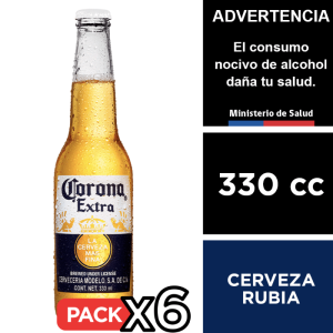 Pack 6 un. Cerveza Corona Lager 4.5° 330 cc